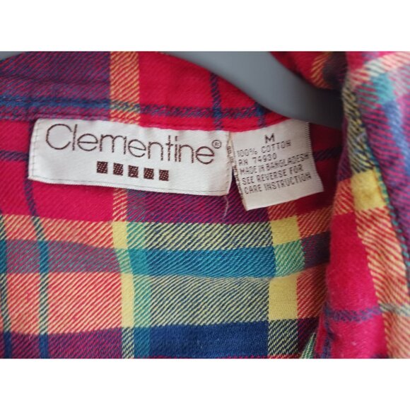 Vintage 80s Womens Warm Outdoor Fall Work Warm Sz Medium Flannel Shirt Pockets - Picture 3 of 5